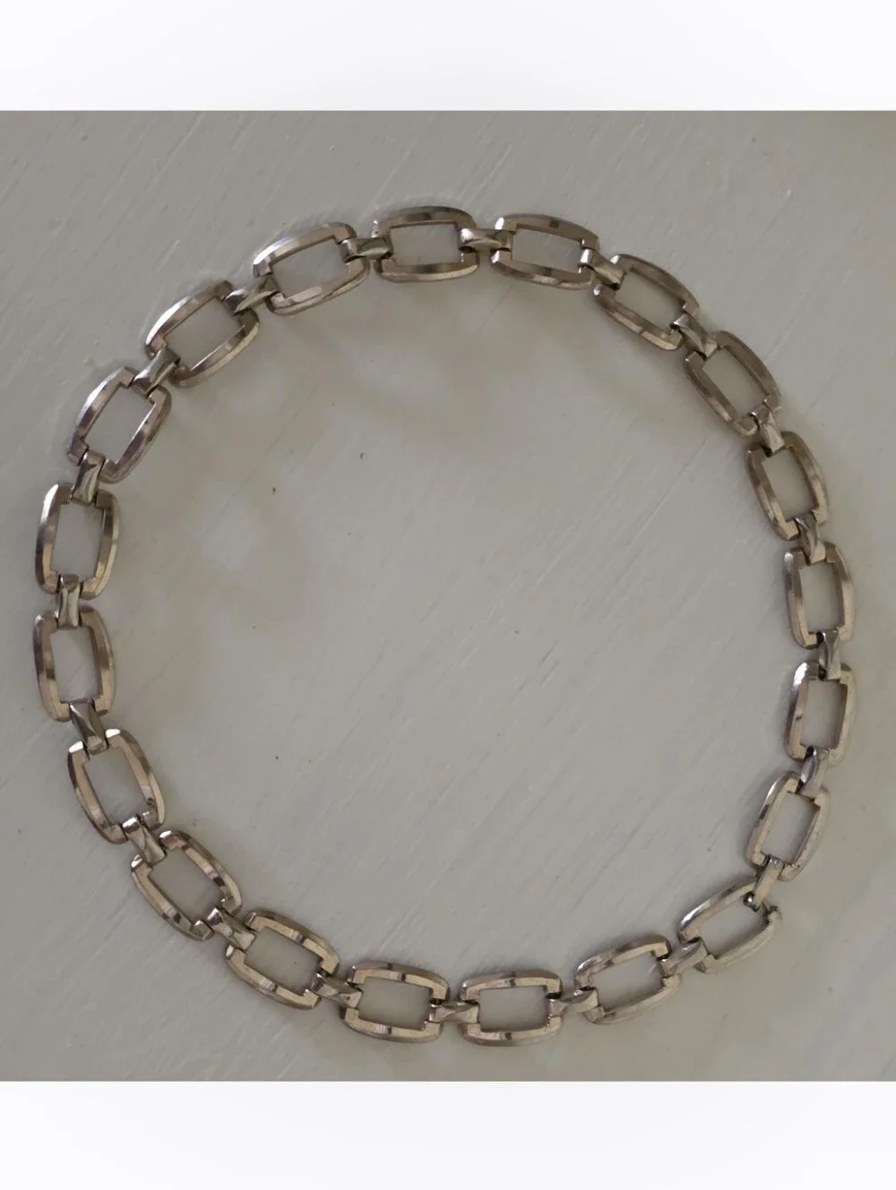 Vintage Coro Choker Necklace Silver Tone Modernist Statement Chunky Links